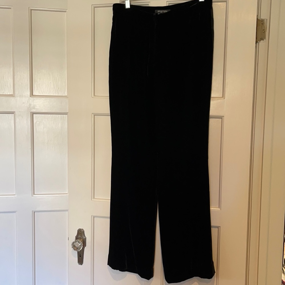 Etcetera Tall Velvet pant in black wide leg